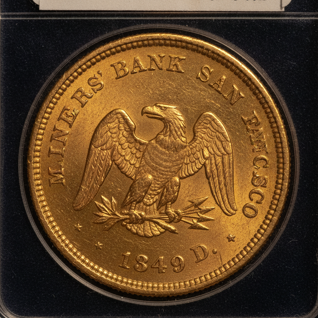 1849 Miners' Bank $10 Gold Coin Heads to Auction